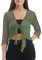 Love My Fashions® Women’s Fish Net Knitted Tie Up Bolero Shrug Top Ladies 3/4 Sleeve One Size Fits All Khaki