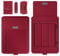 13-14 Inch Laptop Sleeve Integrate with Adjustable Stand & Mouse Pad, Leather Case Bag for MacBook Pro M2/M1 Pro/Max A2779 A2442, MacBook Air 13, 13.5 Surface Laptop 5/4/3/2/1-Red