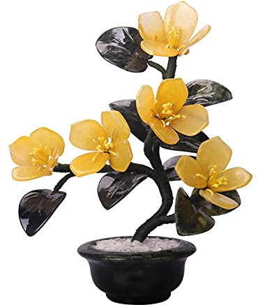 Künstlicher Bonsai Künstlicher Bonsai-Baum, künstliche Blumen, blühende reiche Jadeblumen, Bonsai-Schreibtisch-Display, Jade-Topfpflanzen, Topfornamente for Zuhause, Büro Kunstbonsai
