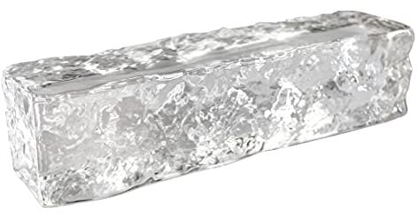 Fuchs Design Crystal Collection Ice, 1 brique en verre brillant, env. 20 x 5 x 5 cm, brique en verre véritable