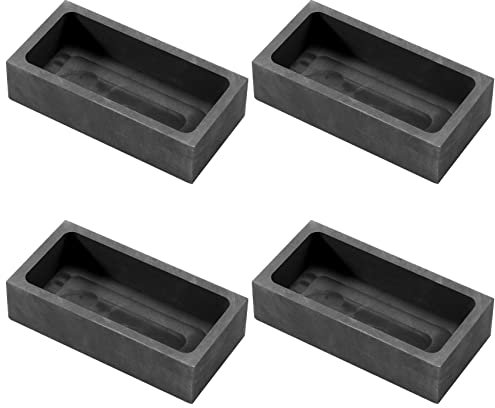 Jcevium 4 StüCk 1 KG Graphit Barren Form Guss Barren Tiegel Form Silber Gold Barren Form Schmelzen GießEn Raffinieren, Schwarz