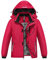 MoFiz Veste de Ski Garçon Hiver Chaud Manteau de Neige Imperméable de Montagne en Polaire Coupe-Vent Enfants Blouson avec Capuche Amovible Rouge S(8-9 ans)