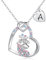 EVER FAITH Einhorn Halskette für Mädchen 925 Sterling Silber Mehrfarbig Cubic Zirconia Glück Anhänger Kette Geschenk für Tochter Enkelin (Bunt-A)