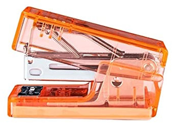 Hefter Transparenter Hefter und 640-teiliges 24/6-Heftklammern-Set, Mini-Größe, Vertragsfarbbinder, Büro-Bindewerkzeuge, Schulbedarf für Zuhause, Büro (Color : Orange)