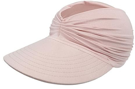 Lckiioy Chapeau de plage d'été rose à grande visière pour femme - Protection UV - Casquette de baseball vide, Poudre pour la peau., taille