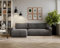 Kaiser Möbel, Ecksofa mit schlaffunktion, mit Bettkasten, Schlafsofa Argon, Designer Sofa, Modern Design Couch, Polsterecke, Freistehend, Zoom Stoff- Dicker Cord Dunkelgrau Ottomane Links