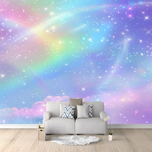 Vlies Fototapete kinderzimmer Der leuchtende Sternenhimmel 3D Effekt 350 x 256cm - Foto Tapete für Wohnzimmer Moderne Vliestapete Wandtapete Motivtapeten Heim Dekoration