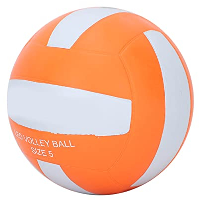 Im Dunkeln Leuchtender Volleyball, Weicher Volleyball mit Warp-Tabletten, Oranger Gummi, LED-Vibration, Nächtlich Leuchtender Volleyball für den Außenbereich