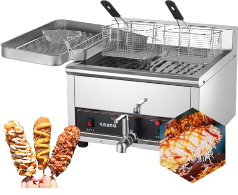 LFfwynog Freidora Comercial con Cesta, freidora Comercial 50~250 ℃ Amplio Rango de Temperatura para Restaurante y Uso doméstico,15L