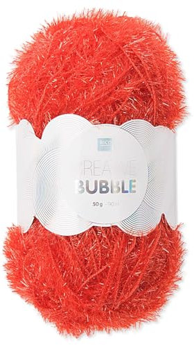 Frida's Wollhaus Rico Design 50 g Creative Bubble Schwammgarn Wolle Stricken Häkeln 57 Farben (006 | Rot)