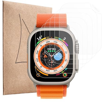 Shesyuki TPU Screen Protector for Apple Watch Series 9/8/7 41 mm SE 2/6/SE/5/4 40mm Anti-Scratch, Pack of 3 Self-Healing Soft TPU Screen Protector, Bubble Free, HD Transparent, Touch Sensitive