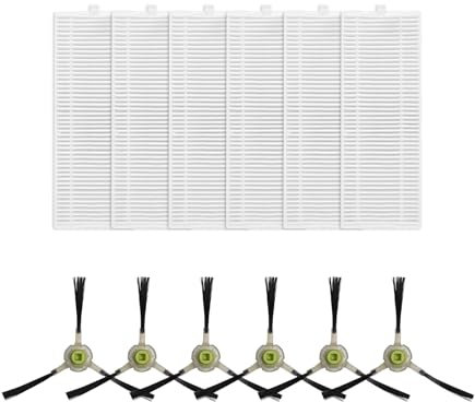 OKP Set di Ricambi 6 Spazzole Laterali e 6 Filtri HEPA per Robot Aspirapolvere K5/K5P/K2