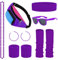 Dazzroi 80s Fancy Dress Costumes, 1980s Retro Sport Accessories Sets with Bumbag Headband Wristbands Leg Warmers Eyeglasses Earrings Necklace, Neon Outfit for Women 80s Party, Dress up Party (purple)