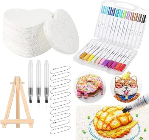 Feutres de peinture gonflés – Peinture 3D pour tissu | Éponge de peinture 3D sur toile pour extérieur, fête, voyage, famille, fenêtre, école, maison, démonstrations