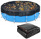 Bâche de Protection en Maille pour Piscine Hors Sol pour Attraper Les Feuilles en Hiver – Filet de sécurité en Maille pour Piscine de 5,5 m – Pare-Soleil de Jardin Noir avec œillets