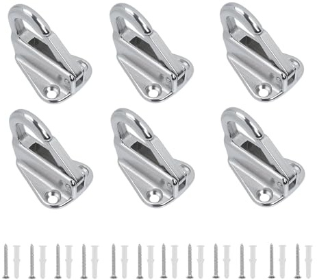 QINGYIWL 6 Pièces Crochet pour Bache, Acier Inoxydable 316 Crochet Remorque avec 12 Vis, Fixation Bache pour Filets de Remorques et Bâches