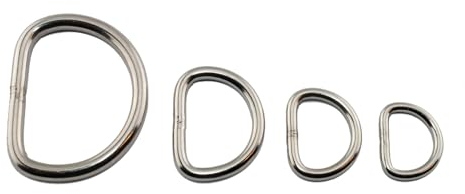LENNIE 10x Halbring, D-Ring, Edelstahl, Silber, geschweißt, Größe: 25 mm (1)