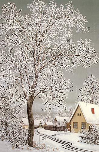 Unbekannt Adventskalenderkarten 5 Karten Nostalgie Grußkarten Goldprägung Kunstkarte Weihnachtskarte Adventskalender Frohe Weihnachten Nikolaus Winter