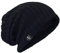 VECRY Herren Slouchy Mütze Strickmützen Rasta Skull Cap Sommer Winter Sackmütze (Gerippt Schwarz)