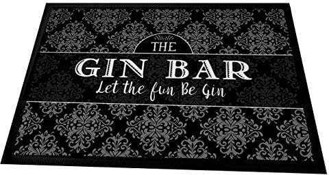 Artylicious Die Gin Bar Fußmatte für Zuhause, Bar, Kneipe, rutschfeste Bodenmatte