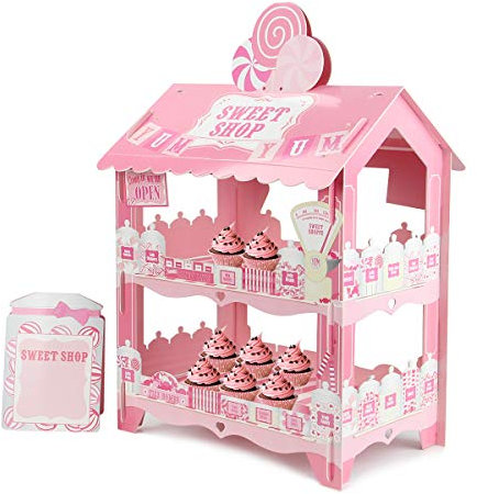 Kitchnexus Wagendesign Kuchenständer Pappe Cupcake Gebäck Dessert Muffinständer Für Geburtstag Hochzeit Party (rosa)