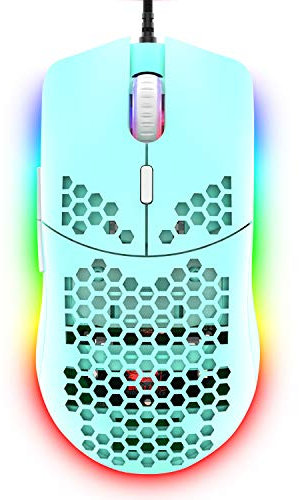 ZIYOULANG Wired Gaming Mouse, 69G Honeycomb Shell Lightweight Mouse with 6400 DPI, 6 Button Programmable USB Gaming Mice, for PC Gamers and Xbox and PS4 Users-Green