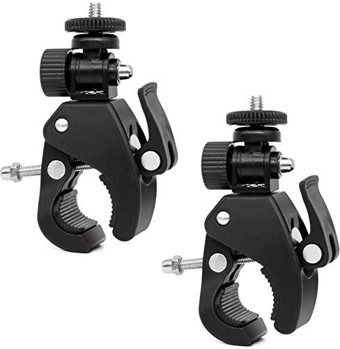 Morsetto per Fotocamera Testa a Sfera Adattatore 2 Pezzi Articolato Clip per Fotocamera Regolabile Standard 1/4 Pollici per Fotocamera, Flash, Treppiede, Monitor DV, Luci LED.