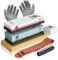 Knife Sharpening Stone Kit, KERYE Professional Japanese Whetstone Sharpener Stone Set, Premium 4 Side Grit 400/1000 3000/8000 Water Stone, Flattening Stone, Angle Guide, Leather Strop, Anti Cut Gloves