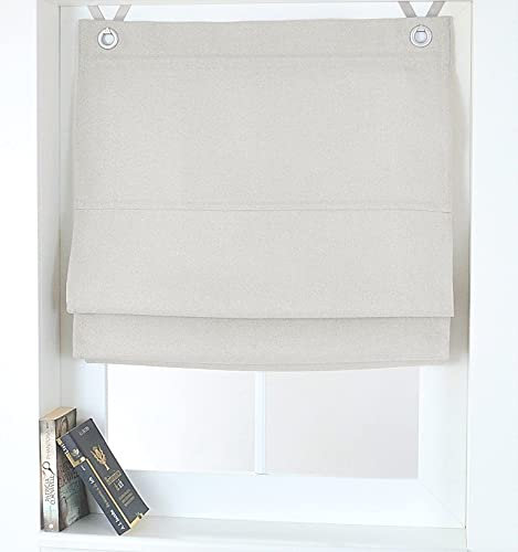 Raffrollo Ösenrollo Dimout Weiss/grau Blickdicht Verdunkelung Breite ca. 120 cm x Höhe ca. 130 cm