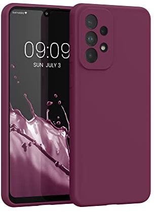 kwmobile Hülle kompatibel mit Samsung Galaxy A33 5G Hülle - Silikon Handy Case - Handyhülle weiche Oberfläche - kabelloses Laden - Bordeaux Violett