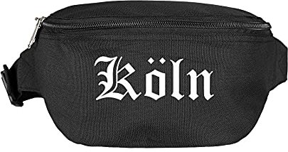Köln Bauchtasche - Altdeutsch Bedruckt - Gürteltasche Hipbag Schwarz