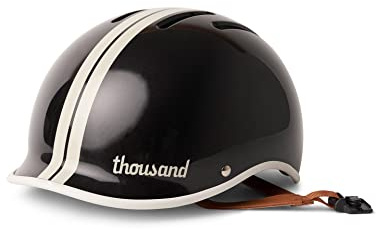 Thousand Heritage 2.0 Adult Bike Helmet; The Original Low Profile Retro Commuter Cycling Helmet Safety Certified for Bicycle Skateboard Skating Roller Skates; for Men & Women (Phantom Black, L)