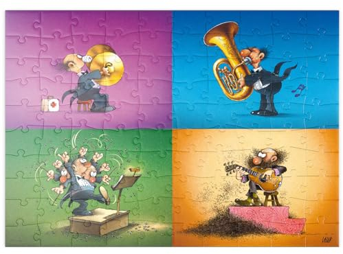MyPuzzle Musicians - Jean-Jacques Loup - Cartoon Classics - Premium 100 Teile Puzzle - MyPuzzle Sonderkollektion von Heye Puzzle