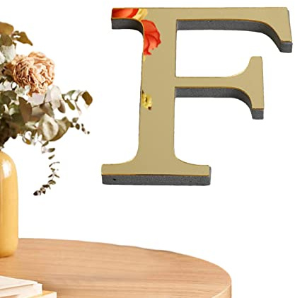 Acryl Spiegel Wandbuchstaben - Selbstklebende 3D Acryl Alphabet,Helle Gold Acryl Buchstaben Aufkleber für Heimtextilien Wand Kunst Wandbild für Zuhause Schlafzimmer Wohnzimmer