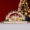 YUEMING LED Wooden Festive Scenes, Battery Operated Warm White LED, Natural Wood, Christmas Village Window Display, Indoor Decorations, Light Up Ornaments