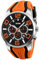 Herrenuhr, Quarzuhren Für Herren Mit Silikonarmband, Multifunktionskalender, Chronograph, 30 M wasserdichte Uhren Mit Sechs Nadeln, Simulierte Militärarmbanduhren Für Den Außenbereich,Orange,outst