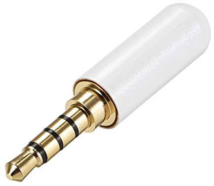 sourcing map Headphone Plug Jack Stereo 3.5mm Male Audio Cable Repair DIY Earphone Headset Replacement Tool Copper White