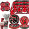 Ninja Birthday Party Decoration - Ninja Warrior Party Supplies Include Plates, Tablecloth, Napkins, Tableware, Karate Party Ninja Master Party Supplies for Boys Girls Baby Shower, Serves 40