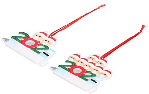 2 Stück 2021-Impfstoff-Weihnachtsbaumschmuck, Personalisierte Handbemalte PVC-Ornamente für Freunde und Familien, Feiern Sie Einzigartige 2021-Momente (Familie mit 2+7 Personen)