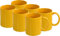 LAVV HOUSEWARES LTD 6X 310ml Smooth Ceramic Tea Coffee Cups Glossy Finish (10.9oz) (Yellow)