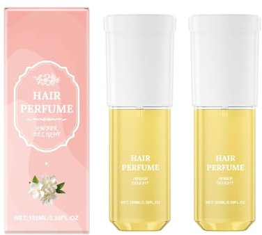 Parfum Capillaire 2-en-1, Spray Parfumé & Soin Brillance, Lisse les Frisottis, Cheveux Éclatants à l’Argan Bio, 100ml (100ml, 2pc)