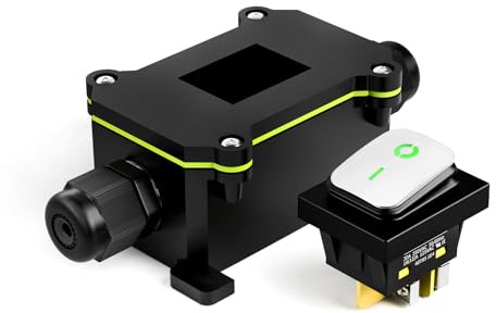FILN IP65 wasserdichte Elektrokasten mit 1x Wippschaltern mit LED，wasserdicht DPST,230V AC für Elektroinstallation in Industrie, Gewerbe Haus(Grün)