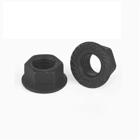 Dado esagonale flangiato esagonale con filettatura fine in acciaio al carbonio nero, 2 pezzi-5 pezzi M8x1,0 M10x1, M10x1,25 M12x1, M12x1,5 M14x1.(M12x1.5 5pcs)