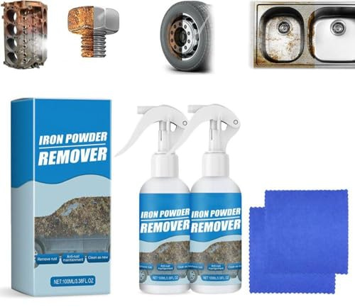 Rust Removal Spray, Multi Functional Quick Acting Iron Powder Remover For Metal, Bikes, Tools, Acting and Car, Fast Formula