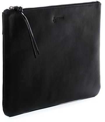 BACCINI große Kosmetiktasche echt Leder - Schminktasche Mel - Make-Up Tasche Damentasche - Ledertasche Damen schwarz handgefertigt