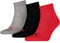 PUMA QUARTER PLAIN 3P, Calzini Unisex - Adulto, Black/Red, 43-46