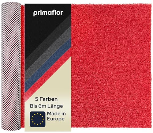 Primaflor - Ideen in Textil Vinyl-Schlingen-Matte Lorenzo - 1,20m x 2,00m, Rot, rutschfeste, Wasserdurchlässige, Hygienische Beckenumrandung, Spaghetti-Schmutzfang-Läufer für Nasszonen
