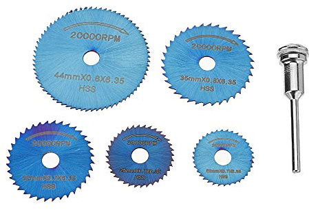 TuToy 6Pcs Hss Kreissägeblätter Set Bule Nano beschichtetes Sägeblatt für rotierende Werkzeuge
