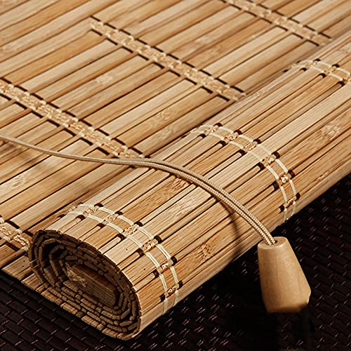 JIAOLUN123 Bambus Rollo Retro Jalousine Bambusrollo Seitenzugrollo Bambus Raffrollo Natur Holzrollos Lichtfilter Sonnenschutz und Sichtschutz Rollo Für Fenster und Türen,Maßanfertigung (90 x 240 cm)