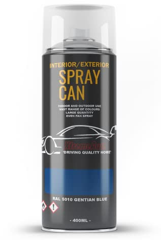Xtremeauto Spray Paint Finish For Indoor And Outdoor Use Garden Cars Home Kitchen Bathroom Furniture Art Craft Bikes Radiators Metal Wood Plastic Glass UPVC Stone PVC RAL 5010 Gentian blue